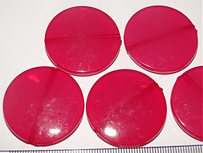 Korálky - MILK plast placka 30mm-1ks (ruž.fialová) - 1044188
