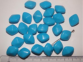 Korálky - Korálky COLOR plast 14x16mm (modrá-10ks) - 1044577