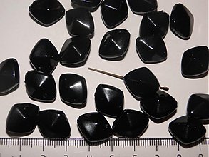 Korálky - Korálky COLOR plast 14x16mm (čierna-10ks) - 1044592