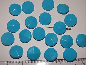 Korálky - COLOR plast placička 18mm-10ks (modrá) - 1044637