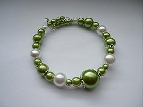 Náramky - Perličkový náramok zelený - 1071020