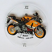 Hodiny - Motohodiny 2 - ručne maľované hodiny Motorka - 1103750