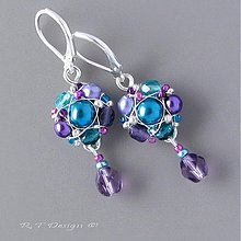 Náušnice - Náušničky Turquoise violets... - 1107442