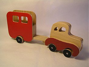 Hračky - Auto na prepravu koní červené - 1122035