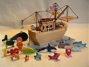Hračky - Rybárska loď - drevená skladačka pre deti - 1137264