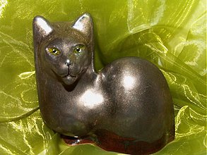 Dekorácie - Mačka "smaragdová" - 1177251