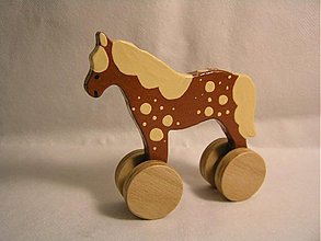 Hračky - Koník na kolieskach - drevená hračka pro deti - 1261293