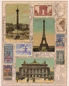 Papier - vintage samolepky Paris - 1307669