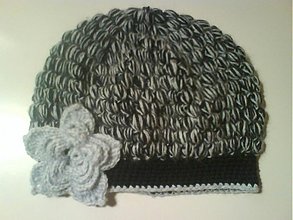 Čiapky, čelenky, klobúky - Háčkovaná čiapka - melírovaná - SKLADOM - 1309886