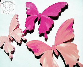 Magnetky - motýle cez ružové okuliare... - 1329013