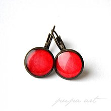 Náušnice - Pretty Red - francúzske zapínanie - vintage - 1360896