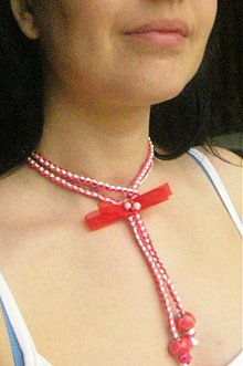 Náhrdelníky - Multifunkčný pletený náhrdelník (s odnímateľnou mašličkou - AKCIA č.11) - 1380250