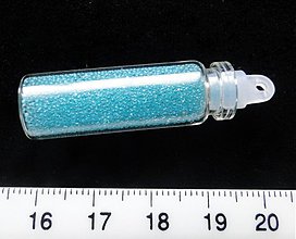 Korálky - Sklenené guľôčky 0,7mm-1ks (azúrová) - 1486862
