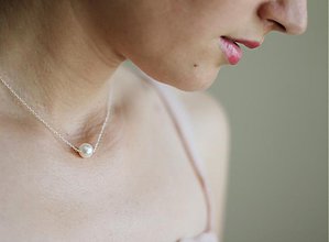 Náhrdelníky - Náhrdelník s perlou svadobný - 1501394