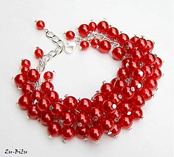 Náramky - Červené perličky - 1513625
