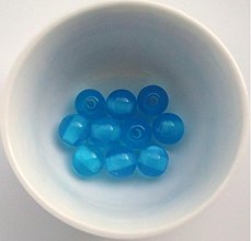 Korálky - Plastové korálky "mačacie oči" 8mm (modrá-10ks) - 1528497