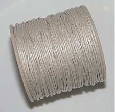 Galantéria - Bavlnená voskovaná šnúrka 1mm-1m (sv.šedá) - 1546075