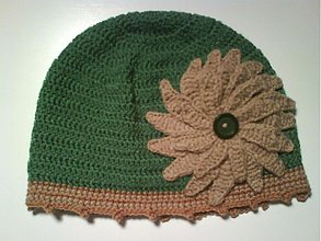Detské čiapky - Háčkovaná čiapka - zelená 2 - SKLADOM - 1554183