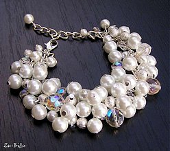 Náramky - Biele perličky, kombinácia - 1559194