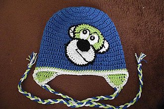 Detské čiapky - Modrá opica - 1563911