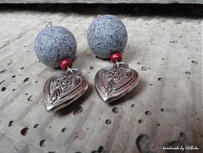 Náušnice - Srdce z kameňa - 1593437