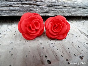 Náušnice - Red roses - 1595775