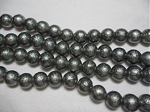 Korálky - Metalizované korálky 10mm-10ks (tm.šedá) - 1646851