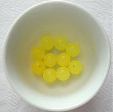 Korálky - Korálky MILK plast 8mm (žltá-10ks) - 1650161