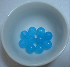 Korálky - Korálky MILK plast 8mm (modrá-10ks) - 1650189