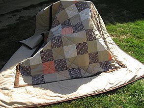 Úžitkový textil - béžovo-hnedá deka - 1693862