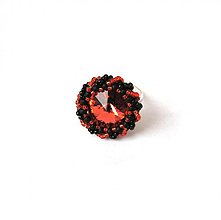Prstene - Červený prsten Swarovski - 1694962