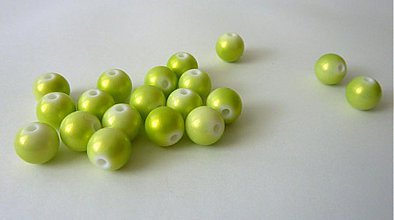 Korálky - Guličky, limetková zelená, Ø 10 mm- dopredaj - 1704884