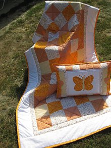 Úžitkový textil - oranžová deka... - 1725145