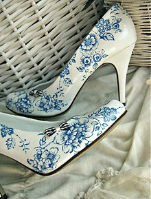 Ponožky, pančuchy, obuv - Rozkvitli v modrom topánky - 1782154