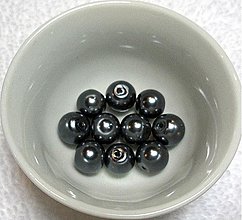 Korálky - Voskované perly 8mm-10ks (šedá tmavá) - 1792093
