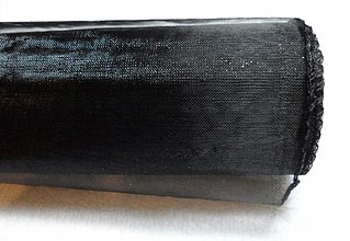Textil - Organza-1m (obšitá š15cm-čierna) - 1794826