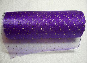 Textil - Organza-1m (neobšitá š15cm-fialová) - 1794850