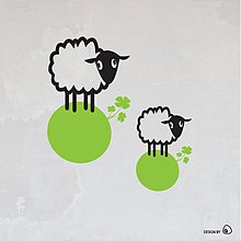 Dekorácie - Ovce - nálepka - 1808193