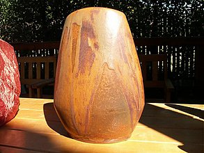 Dekorácie - váza hnedá, okrová "zem" veľká - 1844111