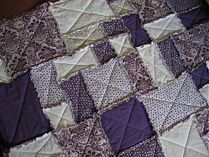 Úžitkový textil - Lila vintage rag quilt - 1844217