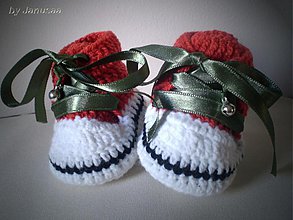 Detské topánky - Háčkované tenisky ... Vianočné ... - 1855733