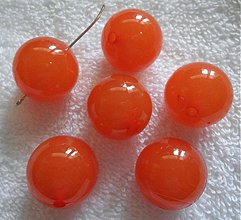 Korálky - Korálky MILK plast 20mm (oranžová-1ks) - 1907353