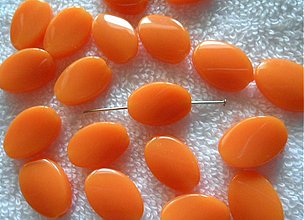 Korálky - COLOR plast 12x17mm-10ks (oranžová) - 1907405