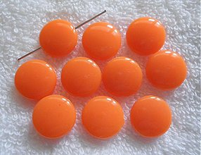 Korálky - COLOR plast "lentilky" 16mm (oranžová-10ks) - 1907427