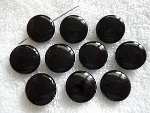 Korálky - COLOR plast "lentilky" 16mm (čierna-10ks) - 1907432