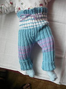 Detské oblečenie - Štrikované detské kaťata modro-fialovo-biele - 1937346