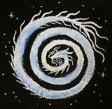 Galantéria - Nášivka - Biela dračica - 1991861