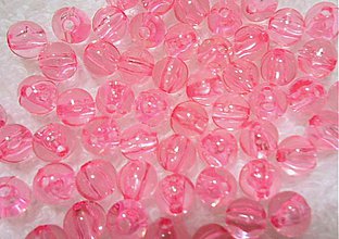 Korálky - Plastové korálky 6mm-50ks (ružová) - 2004815