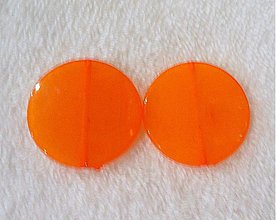 Korálky - MILK plast placka 30mm-1ks (orange) - 2007507