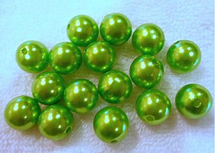 Korálky - GLANCE plast 15mm-1ks (12-sv.zelená) - 2029035